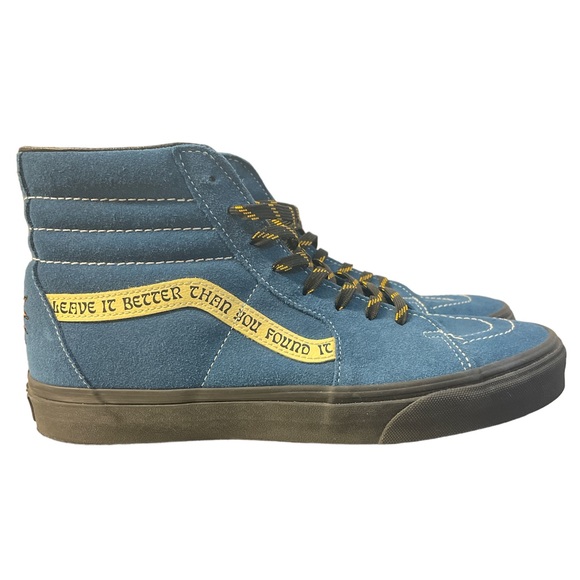 Vans X Parks Project Sk8-Hi Sneakers Teal Blue Leather High Top - Picture 4 of 8